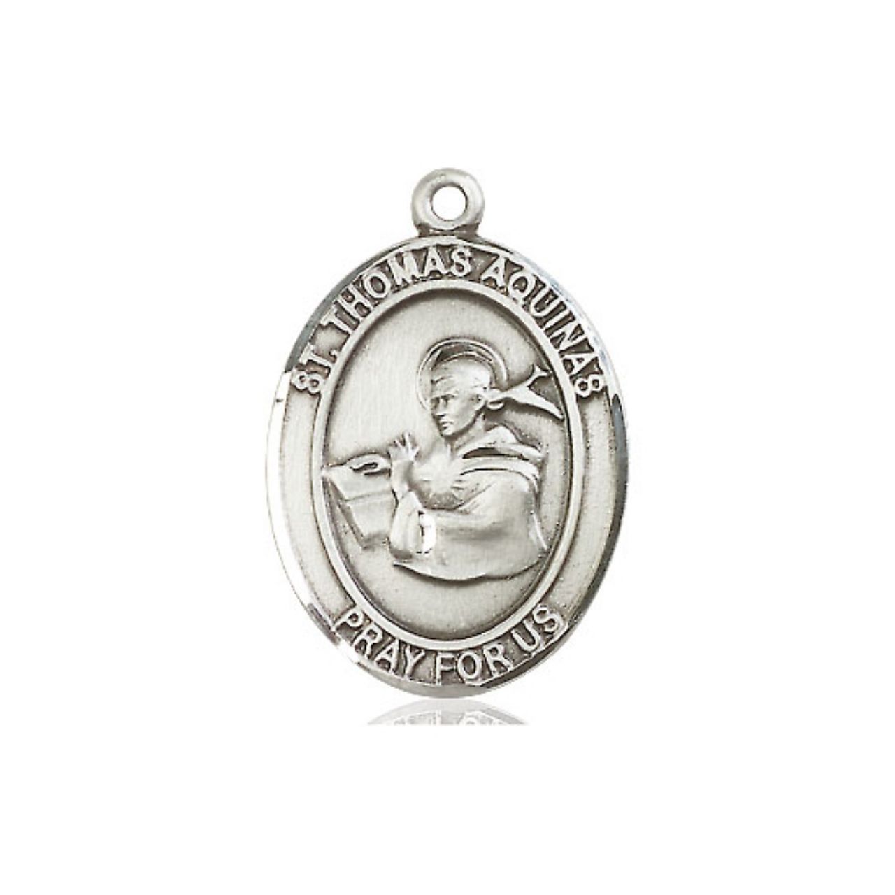 St. Thomas Aquinas Medal - Sterling Silver Oval Pendant (3 Sizes)