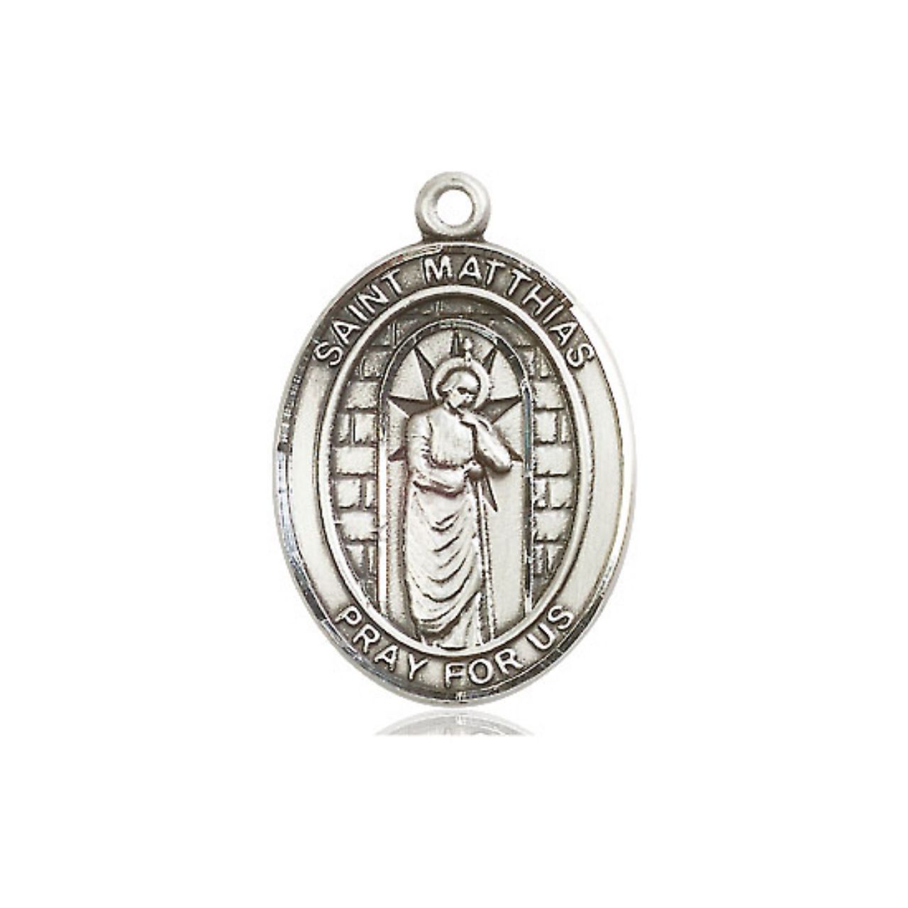 St. Matthias Medal - Sterling Silver Oval Pendant (3 Sizes)