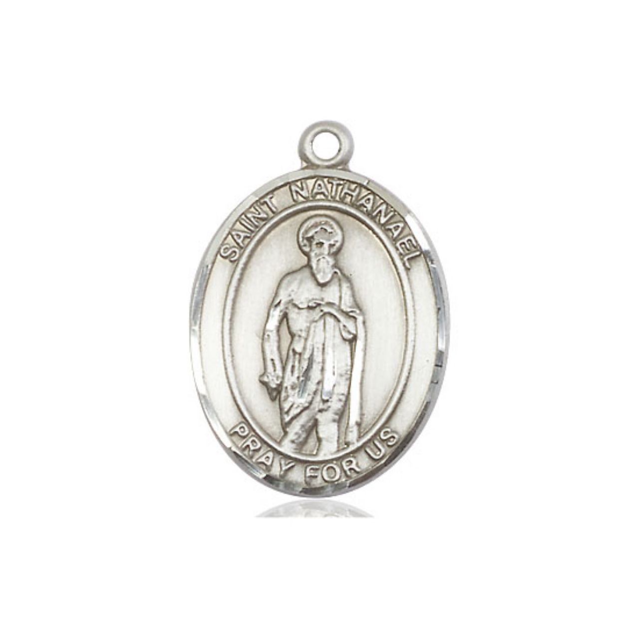 St. Nathanael Medal - Sterling Silver Oval Pendant (3 Sizes)