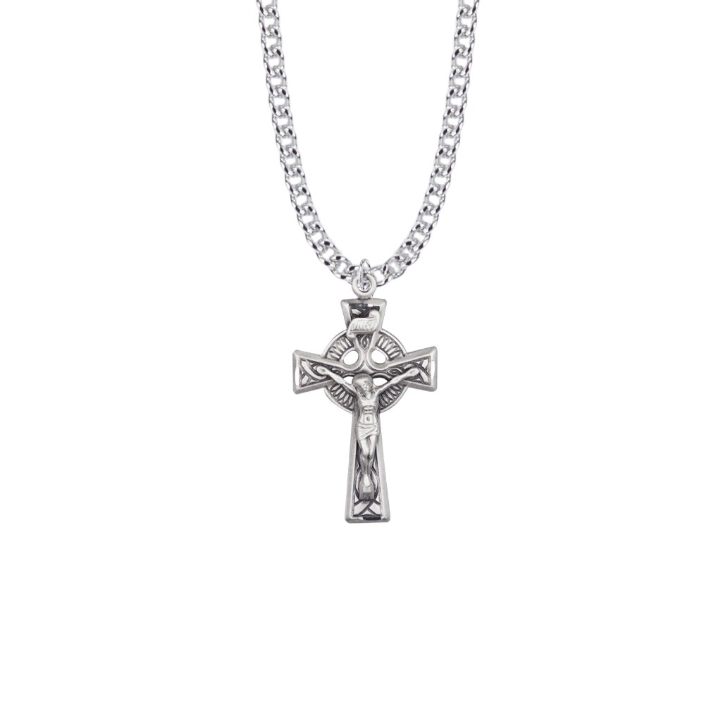 24 Chain Sterling Silver Crucifix Pendant 