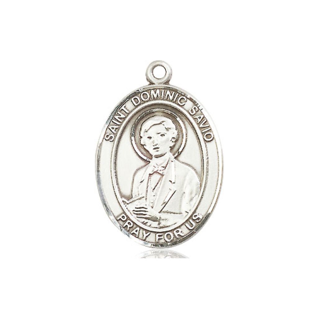St. Dominic Savio Medal - Sterling Silver Oval Pendant (3 Sizes)