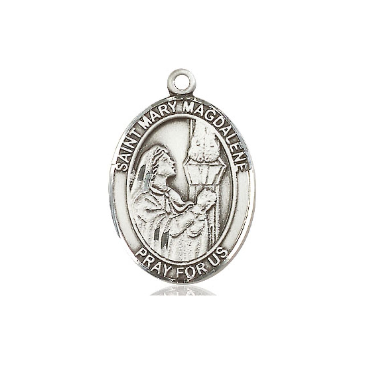 St. Mary Magdalene Medal - Sterling Silver Oval Pendant (3 Sizes)