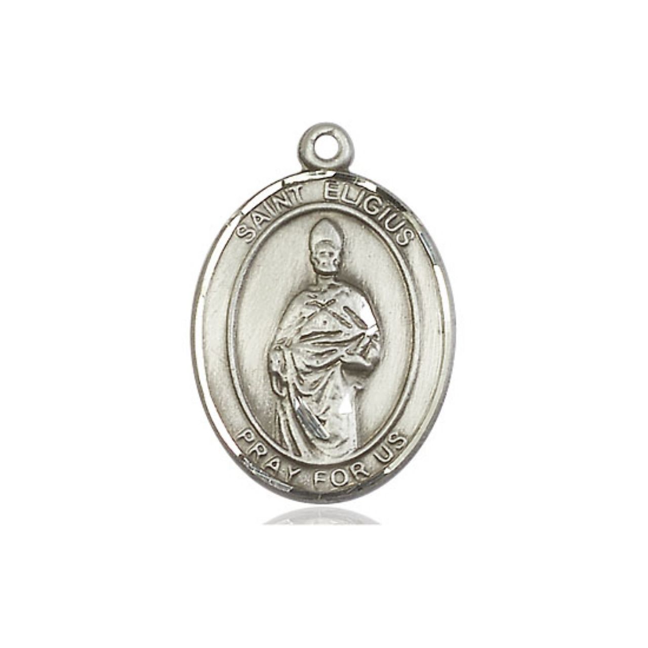 St. Eligius Medal - Sterling Silver Oval Pendant (3 Sizes)