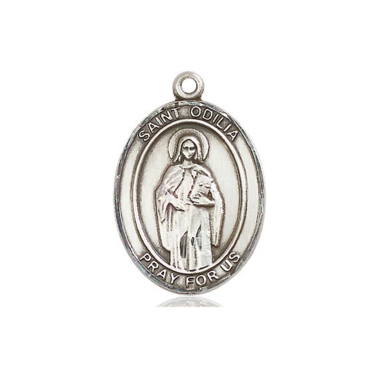 St. Odilia Medal - Sterling Silver Oval Pendant (3 Sizes)