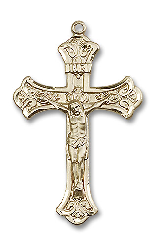 Embellished Crucifix Pendant - 14kt Gold (2 Sizes)