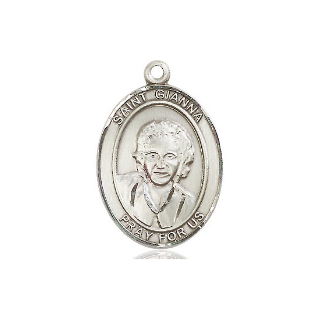 St. Gianna Medal - Sterling Silver Oval Pendant (3 Sizes)