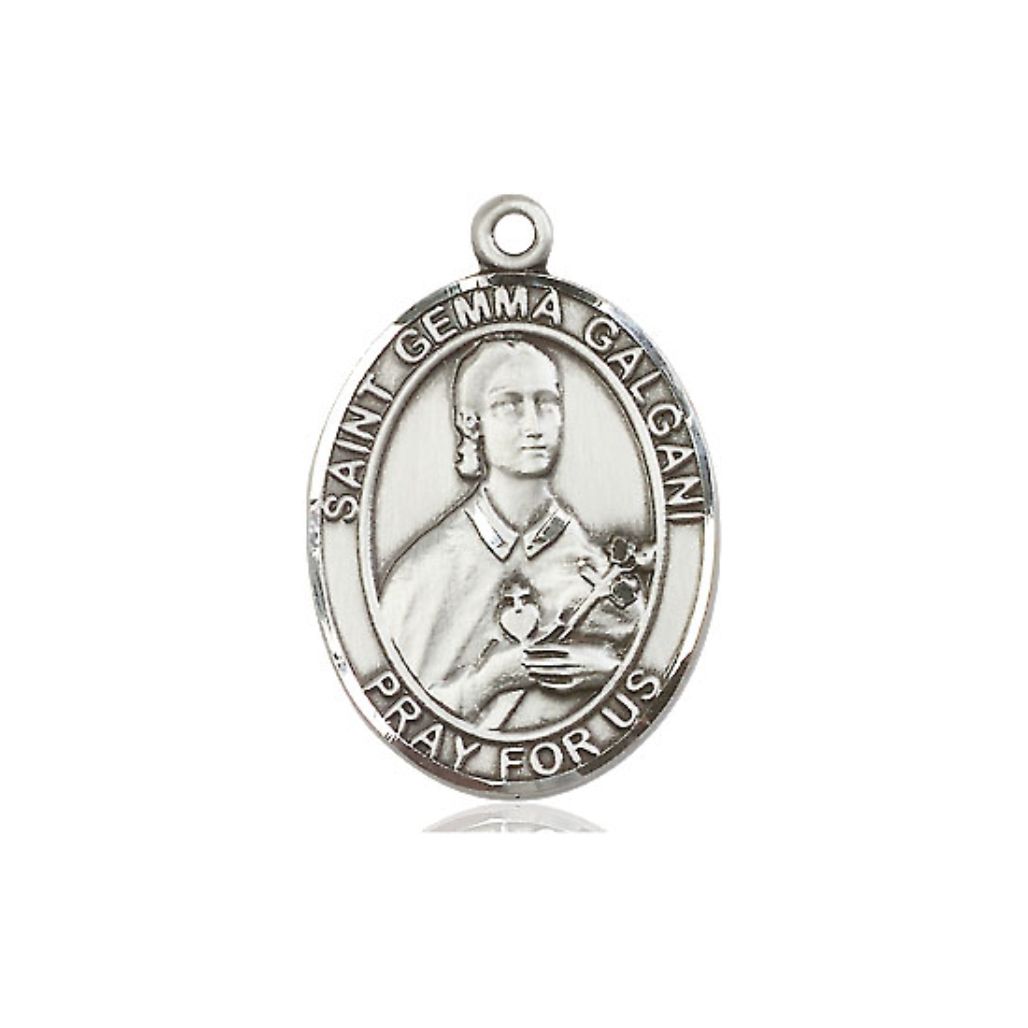 St. Gemma Galgani Medal - Sterling Silver Oval Pendant (3 Sizes)