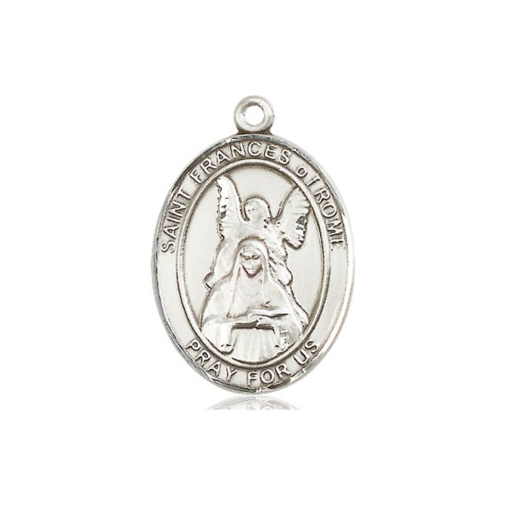 St. Frances of Rome Medal - Sterling Silver Oval Pendant (3 Sizes)