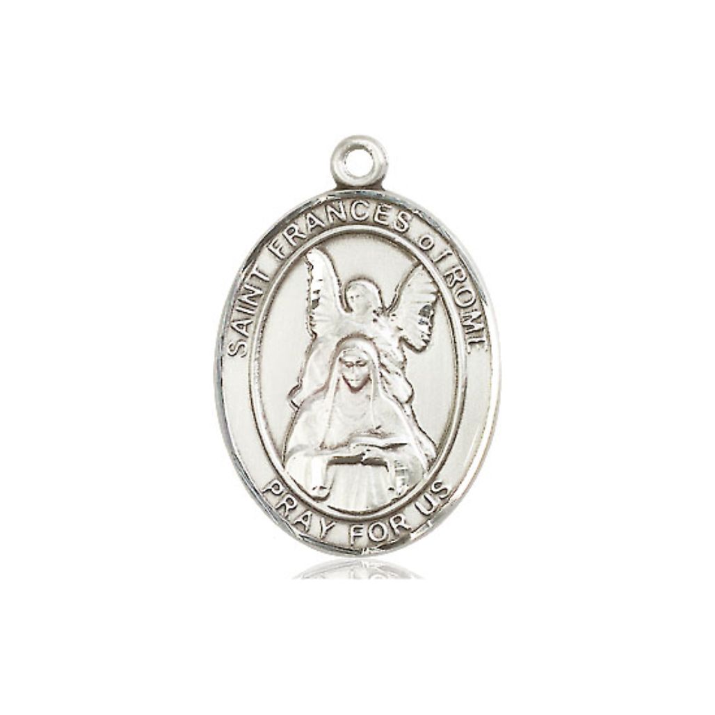 St. Frances of Rome Medal - Sterling Silver Oval Pendant (3 Sizes)