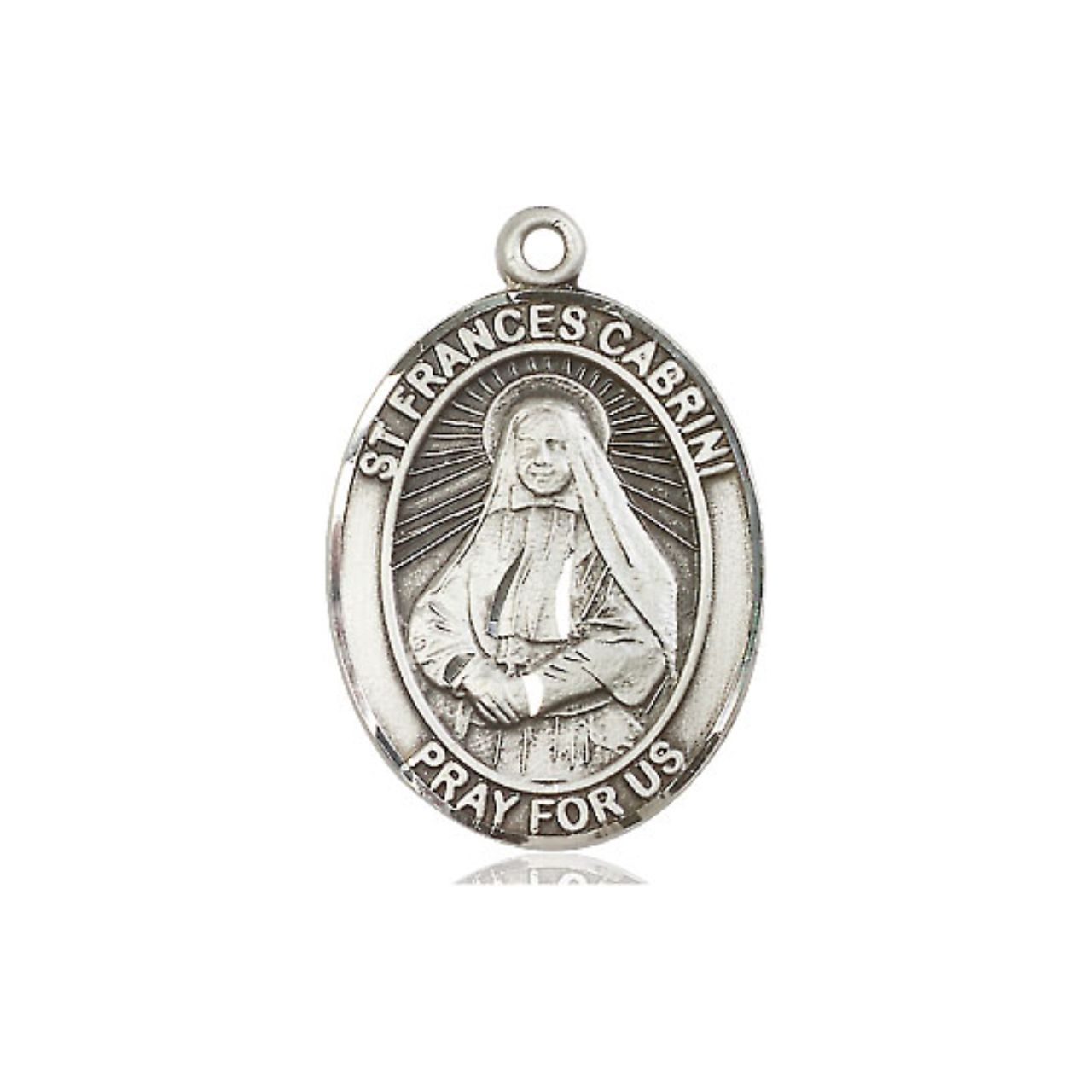 St. Frances Cabrini Medal - Sterling Silver Oval Pendant (3 Sizes)