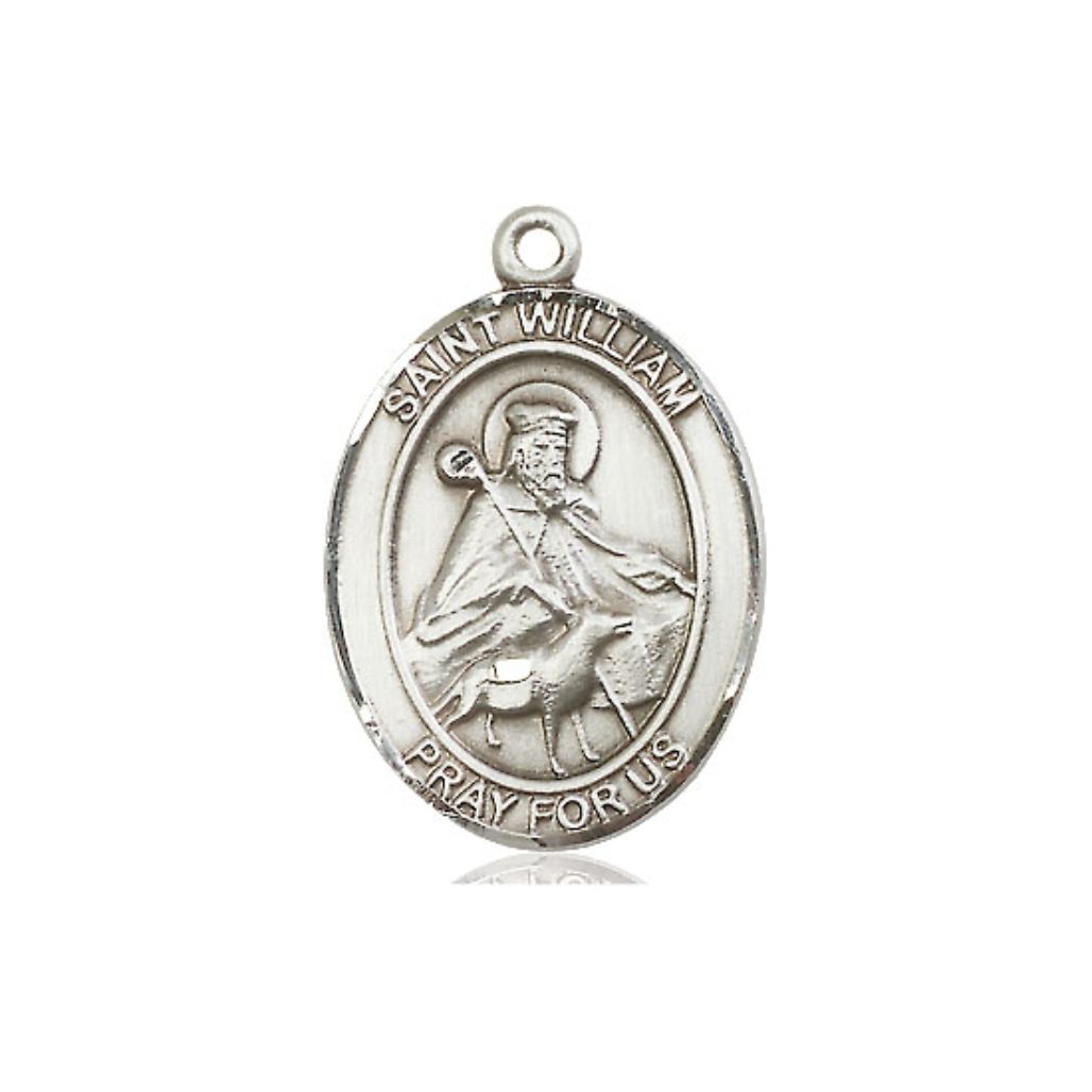 St. William Medal - Sterling Silver Oval Pendant (3 Sizes)