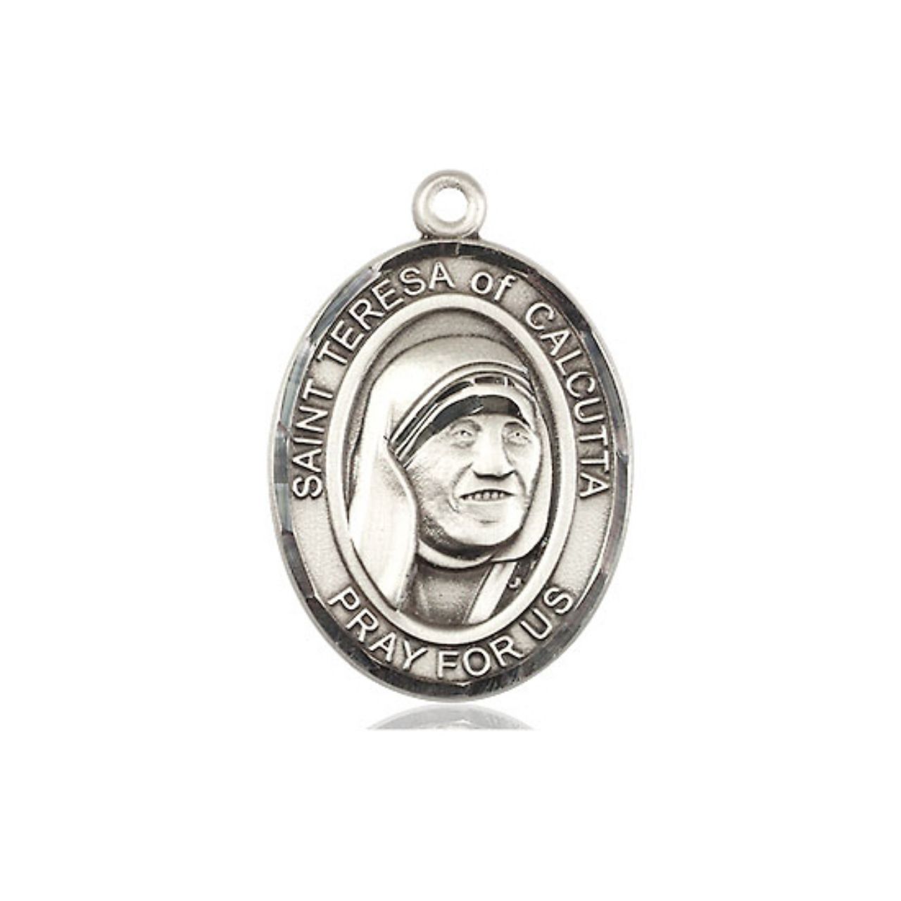 St Teresa of Calcutta Medal - Sterling Silver Oval Pendant (3 Sizes)
