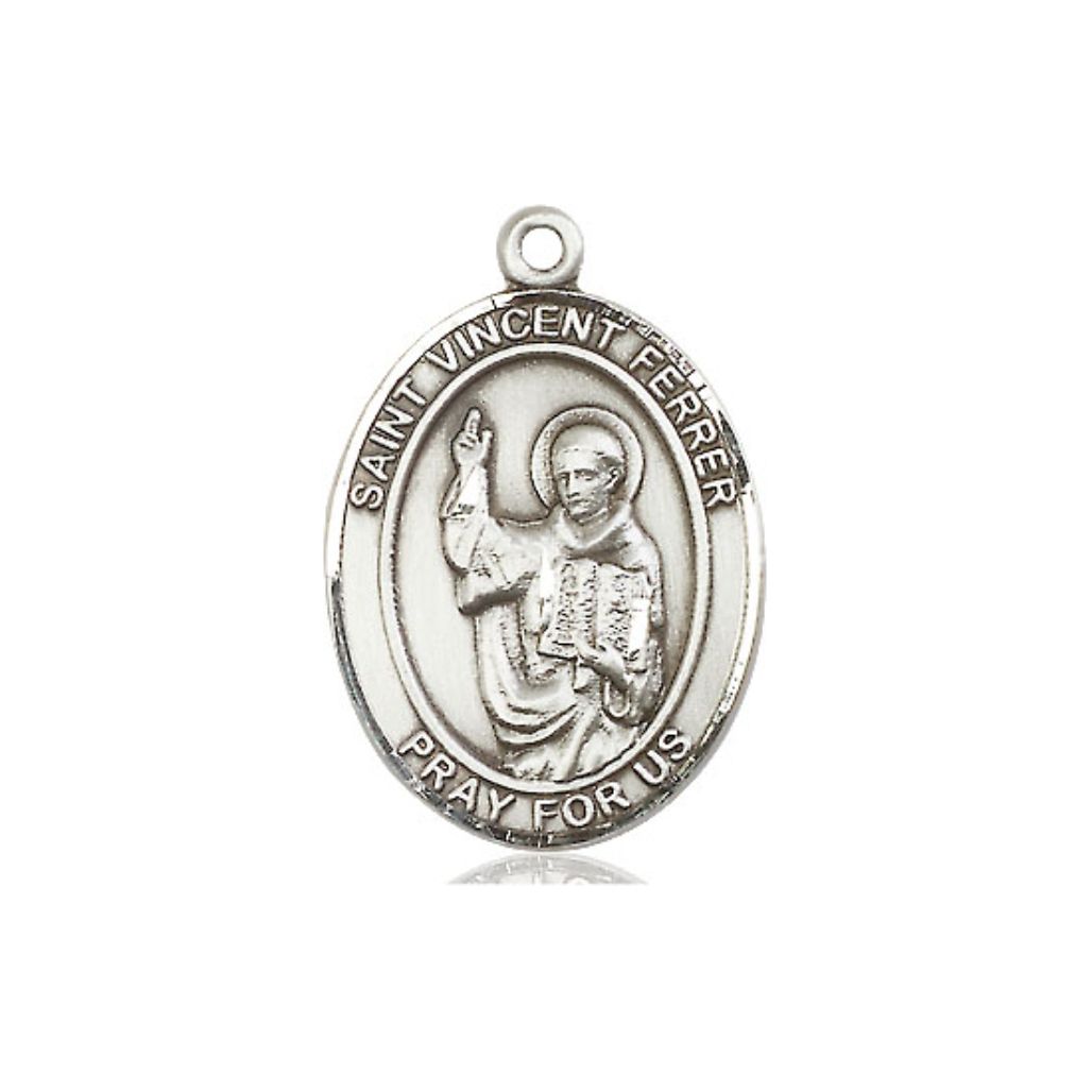 St. Vincent Ferrer Medal - Sterling Silver Oval Pendant (3 Sizes)