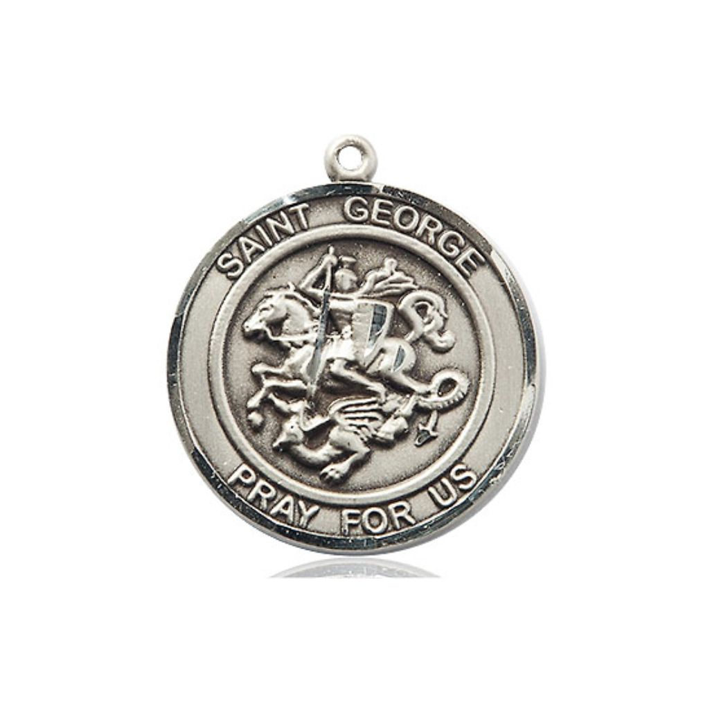 St. George Medal - Sterling Silver Round Pendant (2 Sizes)