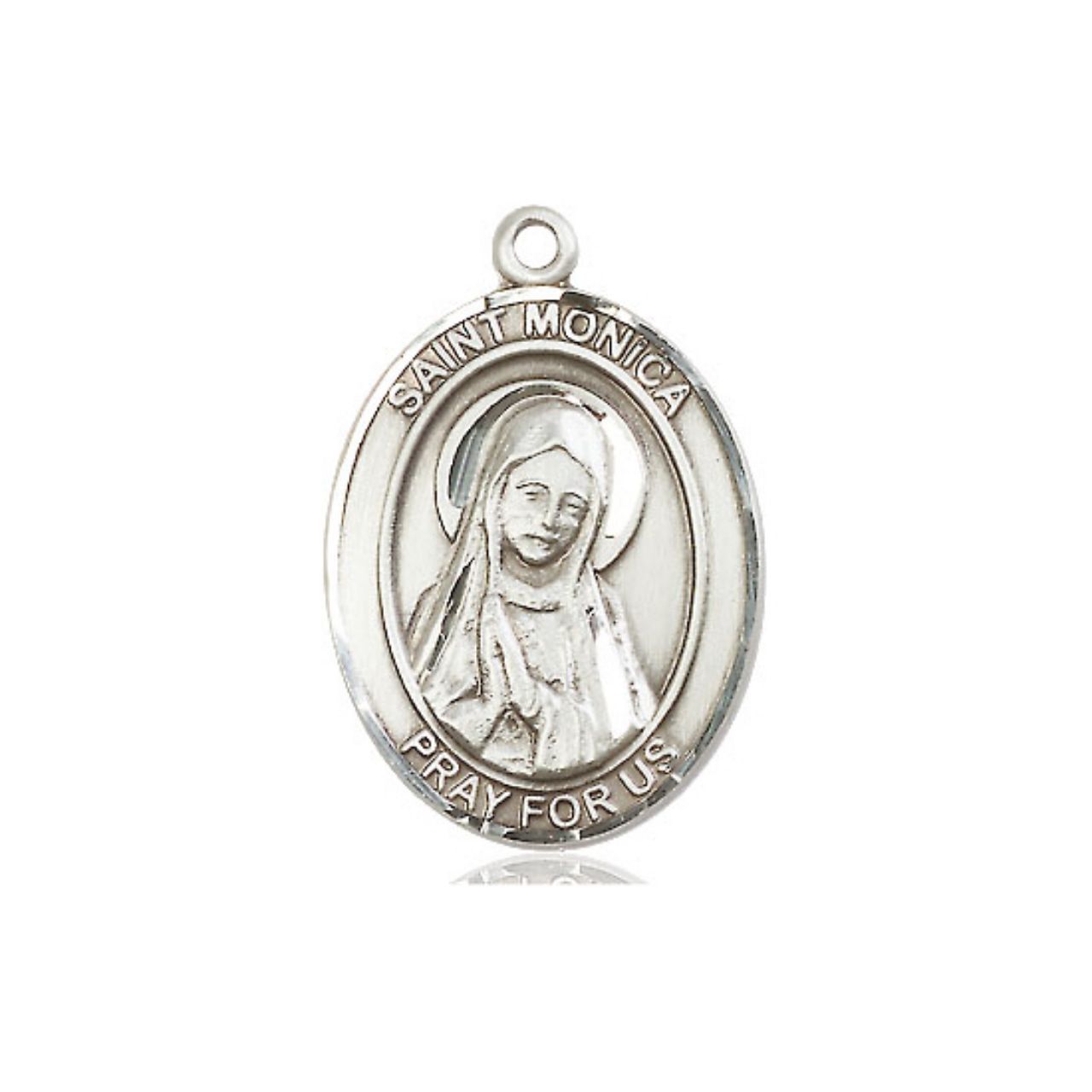 St. Monica Medal - Sterling Silver Oval Pendant (3 Sizes)