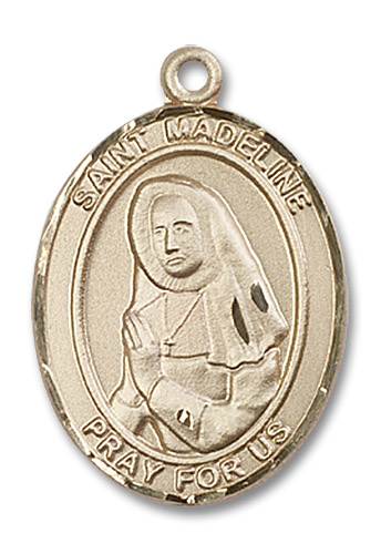 St. Madeline Medal - 14kt Gold Oval Pendant (3 Sizes)