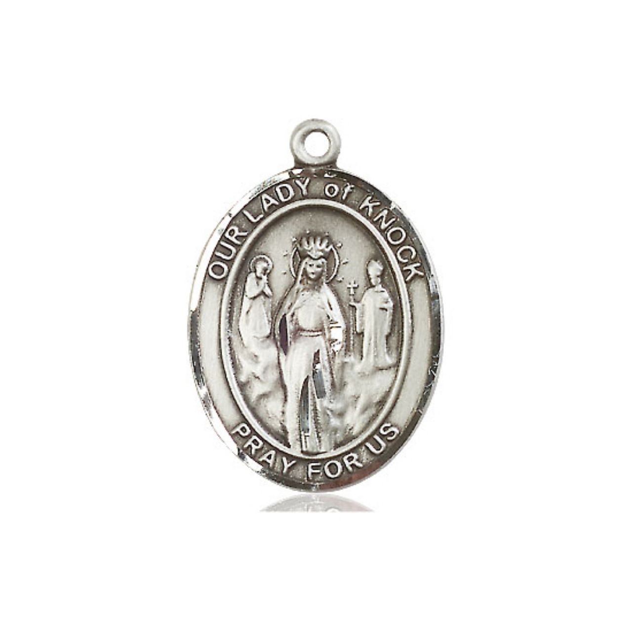 Our Lady of Knock Medal - Sterling Silver Oval Pendant (3 Sizes)