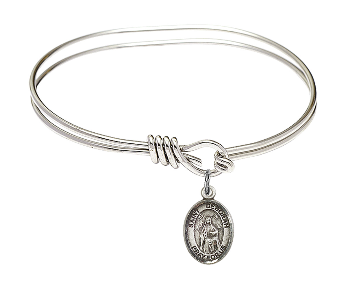St Deborah Eye Hook Bangle Bracelet - Sterling Silver Charm (9286SS)