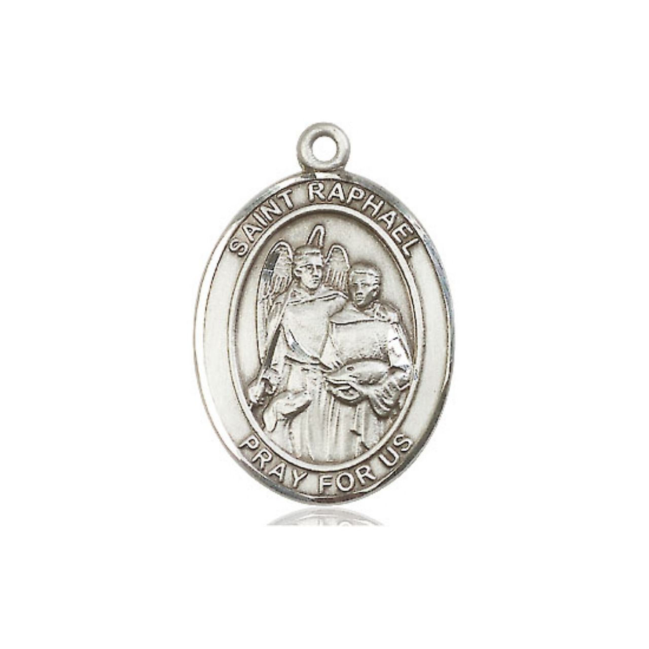 St. Raphael Medal - Sterling Silver Oval Pendant (3 Sizes)