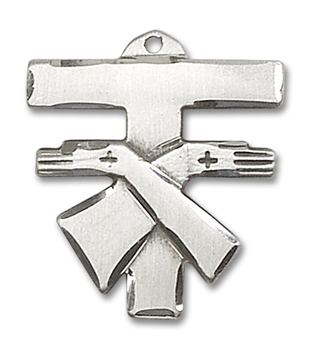 Franciscan Cross Pendant - Sterling Silver 1 3/8" x 1 1/4" (6073SS)