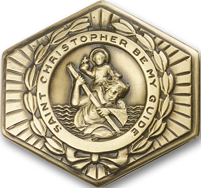 St. Christopher Visor Clip - Gold Finish (1022VG)