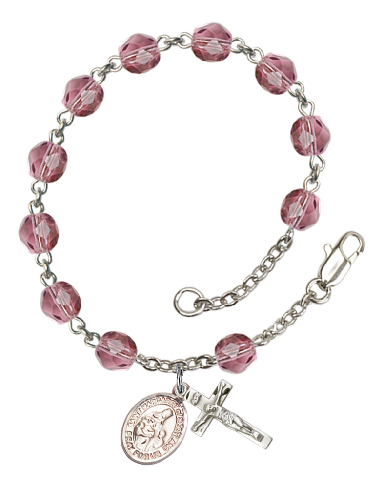 St. Margaret of Scotland Rosary Bracelet With 6MM Fire Polished Beads (RB6000AMS9407)