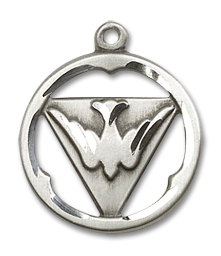 Cut Out Holy Spirit Pendant - Sterling Silver 3/4
