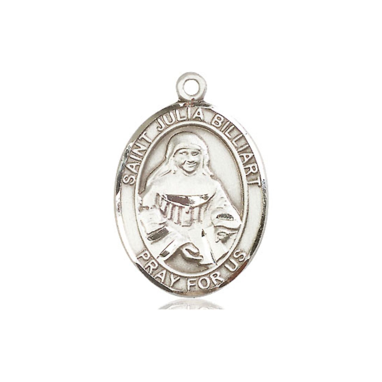 St. Julia Billiart Medal - Sterling Silver Oval Pendant (3 Sizes)