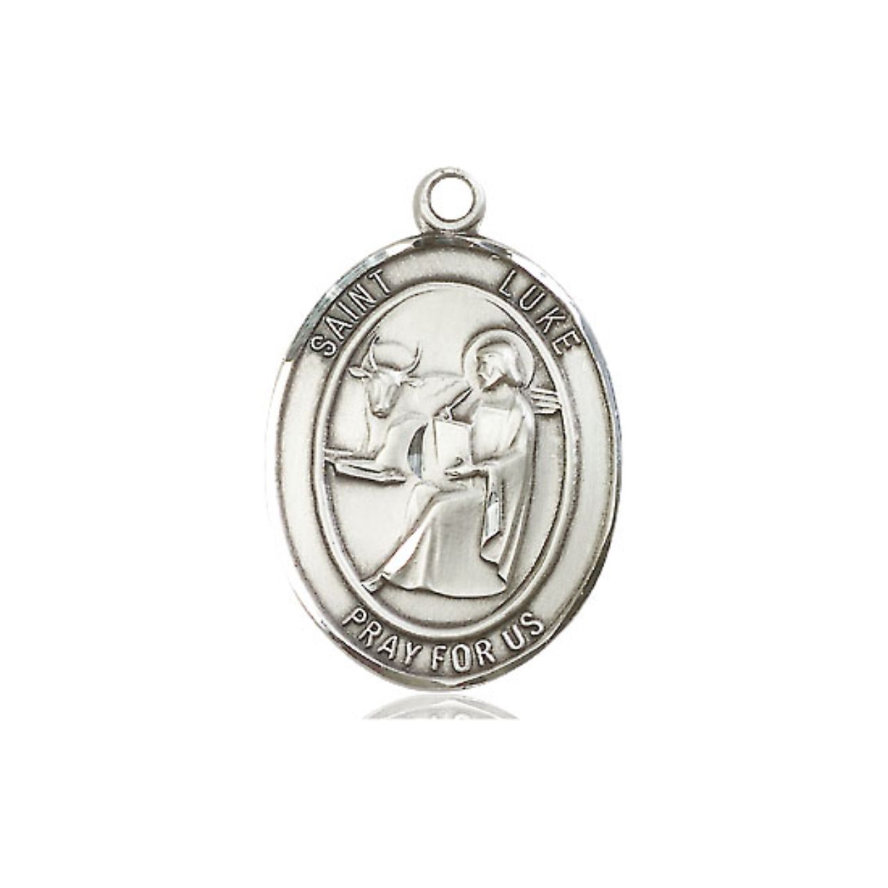 St. Luke Medal - Sterling Silver Oval Pendant (3 Sizes)