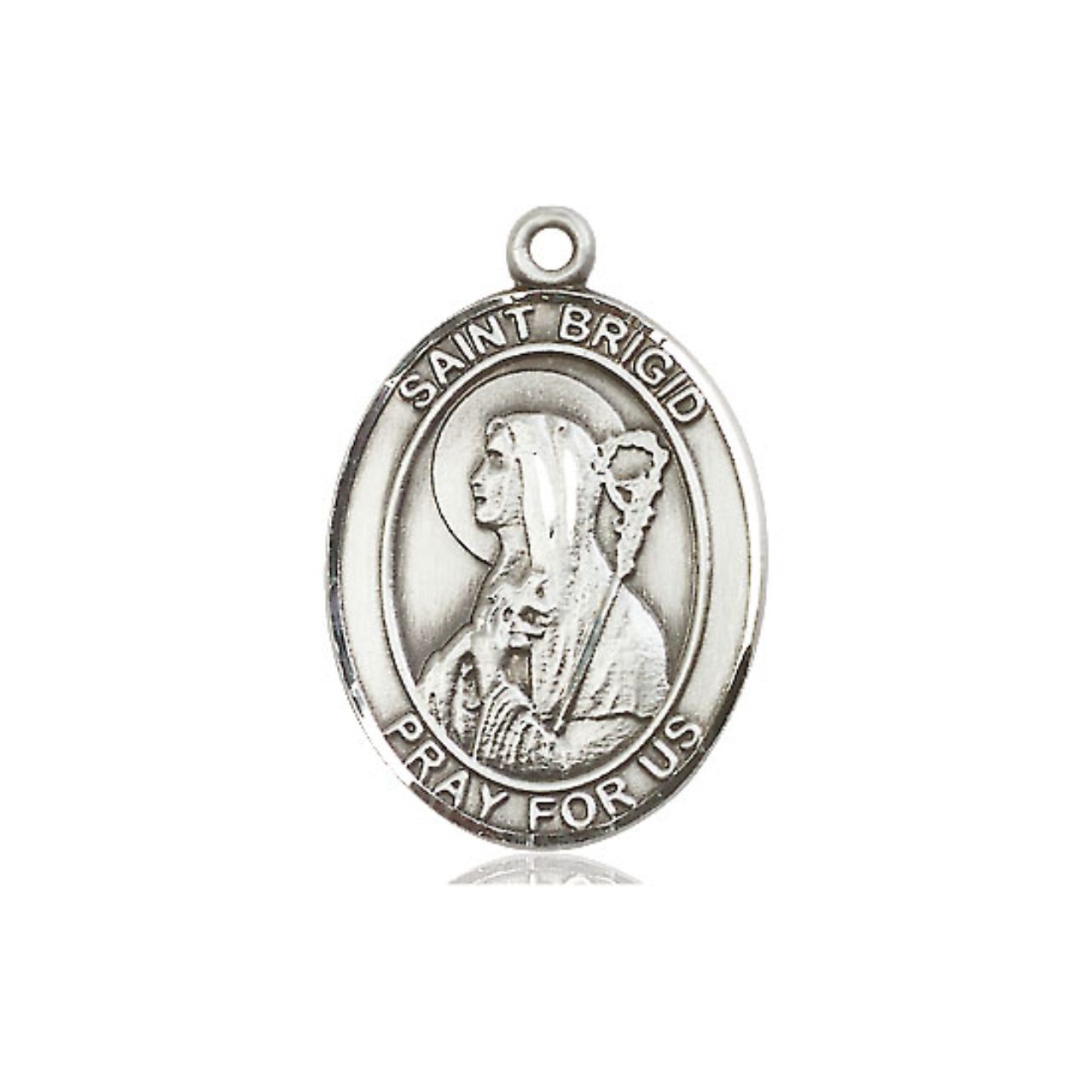 St. Brigid Medal - Sterling Silver Oval Pendant (3 Sizes)