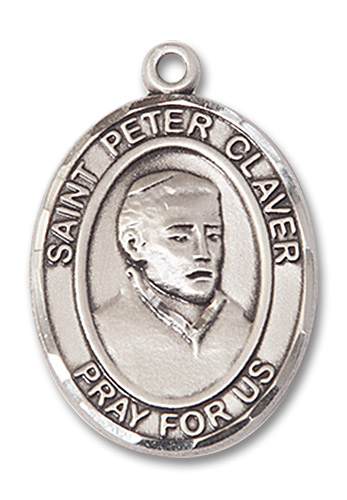 St. Peter Claver Medal - Sterling Silver Oval Pendant (2 Sizes)