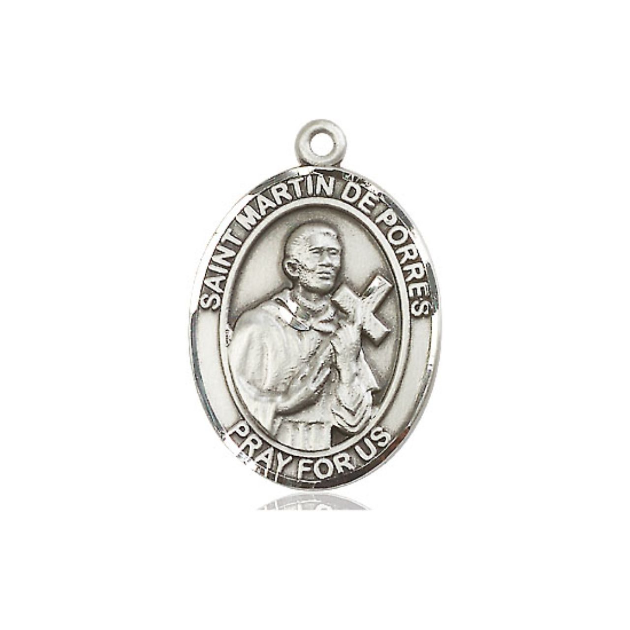 St. Martin De Porres Medal - Sterling Silver Oval Pendant (3 Sizes)