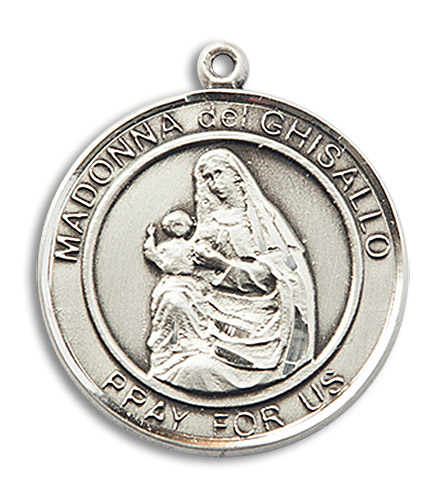 Madonna Del Ghisallo Medal - Sterling Silver Round Pendant (2 Sizes)