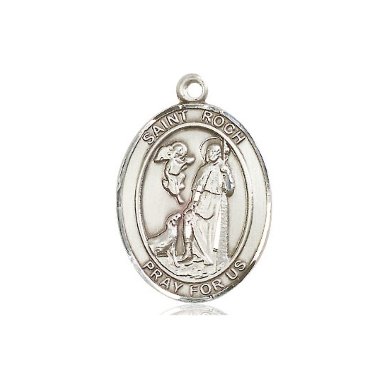 St. Roch Medal - Sterling Silver Oval Pendant (3 Sizes)