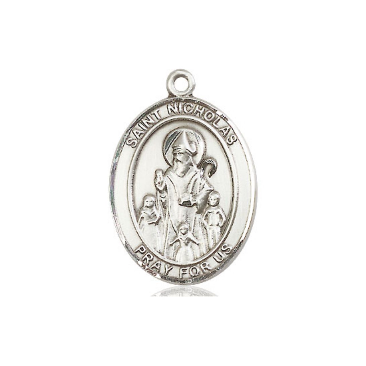 St. Nicholas Medal - Sterling Silver Oval Pendant (3 Sizes)