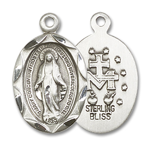 Miraculous Medal - Sterling Silver 3/4