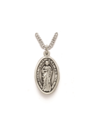 St. Jude Necklace - Sterling Silver Medal on 20