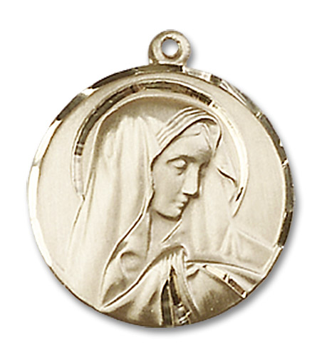 Sorrowful Mother Medal - 14kt Gold 3/4