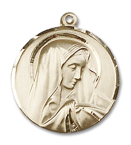 Sorrowful Mother Medal - 14kt Gold 3/4