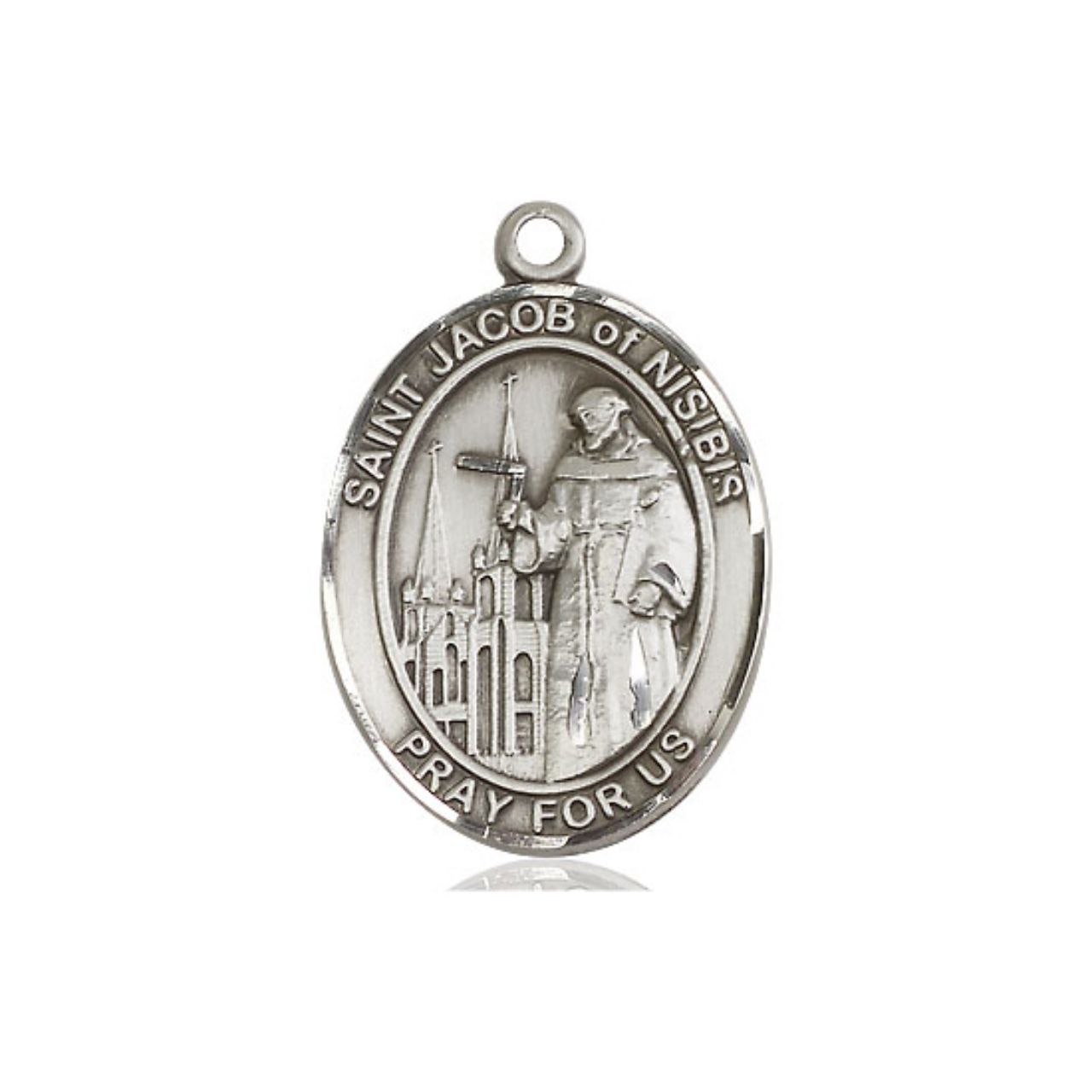 St. Jacob of Nisibis Medal - Sterling Silver Oval Pendant (3 Sizes)