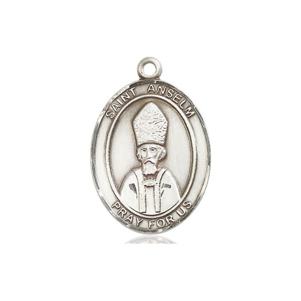 St. Anselm Medal - Sterling Silver Oval Pendant (3 Sizes)