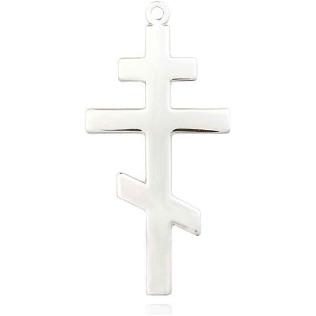 Extra Large Orthodox Cross Pendant - Sterling Silver 1 3/8" x 5/8" (0241SS)