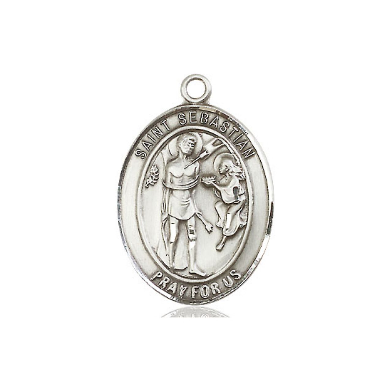 St. Sebastian Medal - Sterling Silver Oval Pendant (3 Sizes)