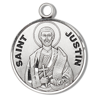 St. Justin Medal - Sterling Silver - On 20
