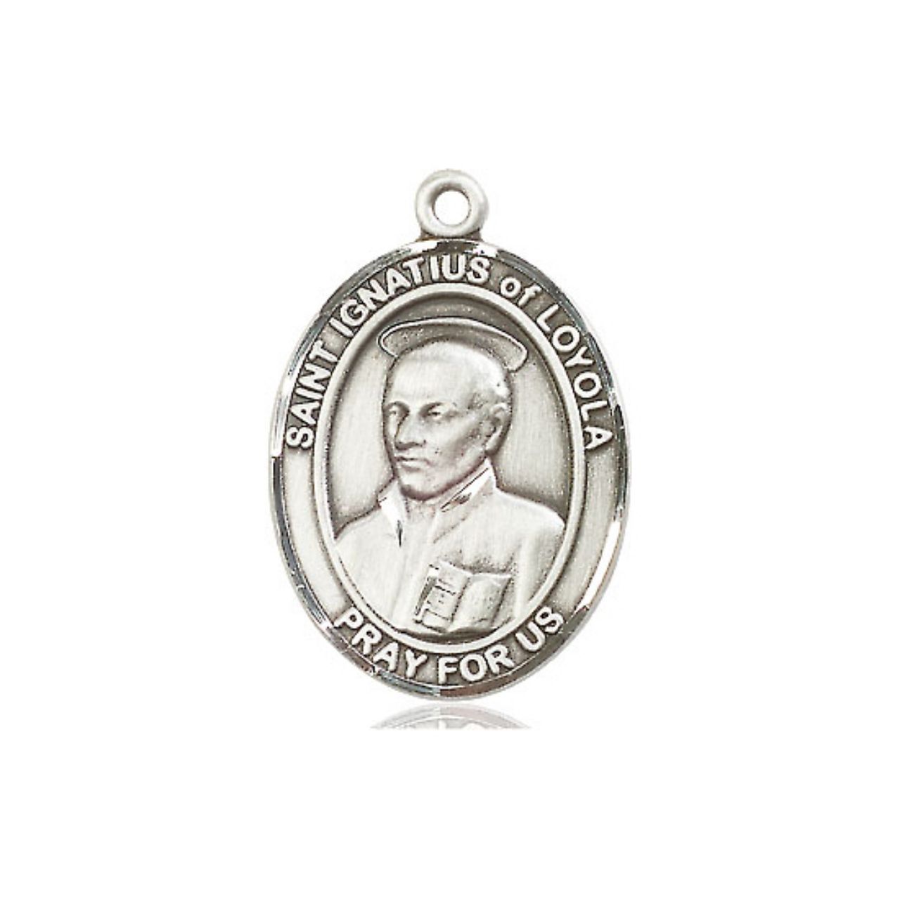 St. Ignatius of Loyola Medal - Sterling Silver Oval Pendant (3 Sizes)