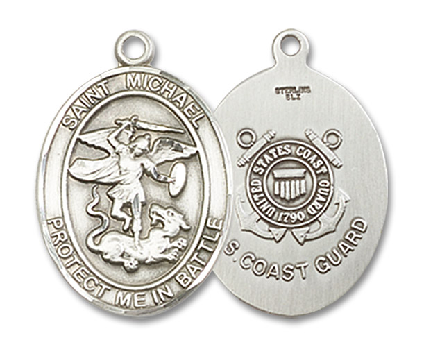 St. Michael Coast Guard Medal - Sterling Silver 3/4