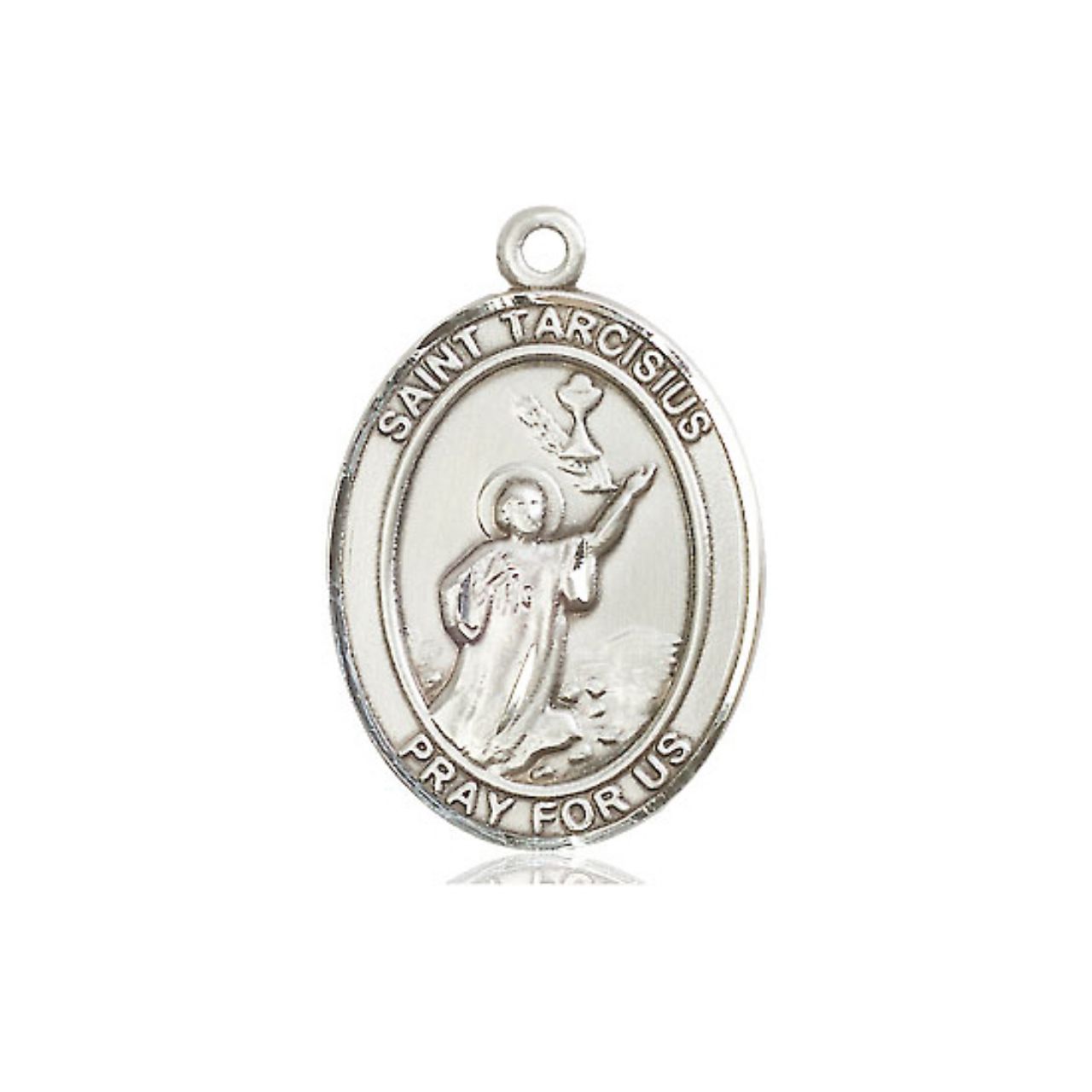 St. Tarcisius Medal - Sterling Silver Oval Pendant (3 Sizes)