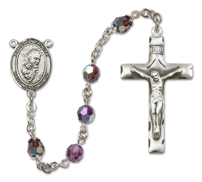 Blessed Trinity Sterling Silver Rosary - 16 Color Options (8249/0644)