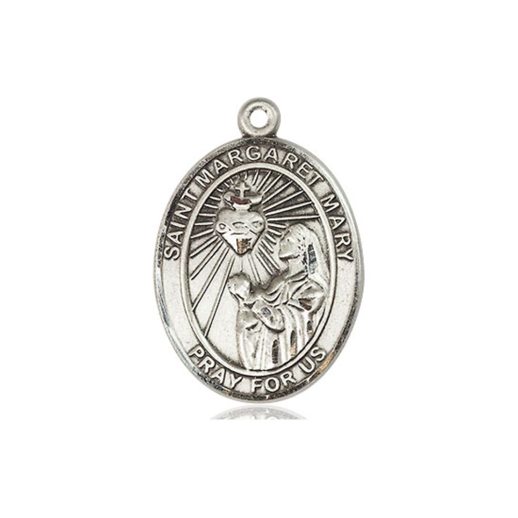 St. Margaret Mary Medal - Sterling Silver Oval Pendant (3 Sizes)