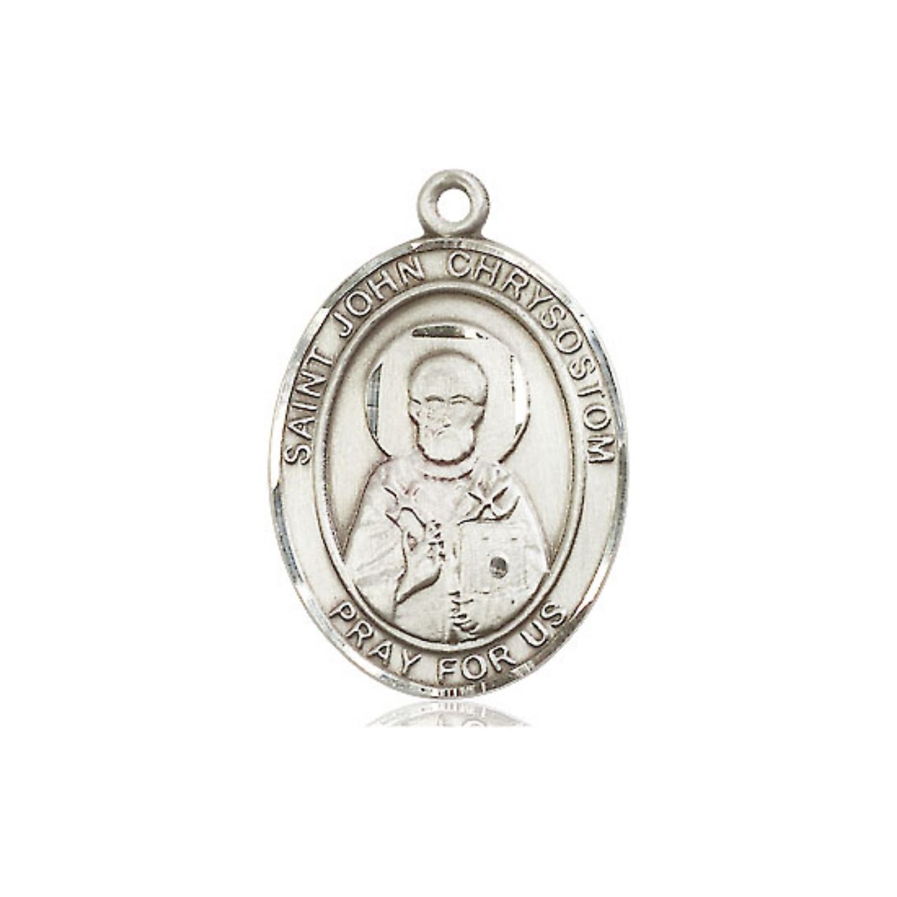 St. John Chrysostom Medal - Sterling Silver Oval Pendant (3 Sizes)